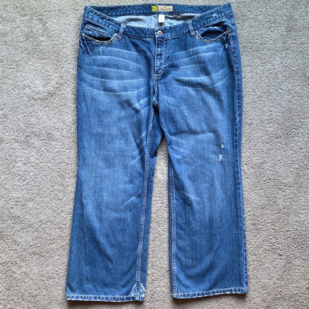 VTG Y2K 2006 Old Navy Women Plus Size 20 Low Waist Flare Jeans Wide Leg Denim